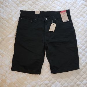 Mens black stretch denim Levi's shorts